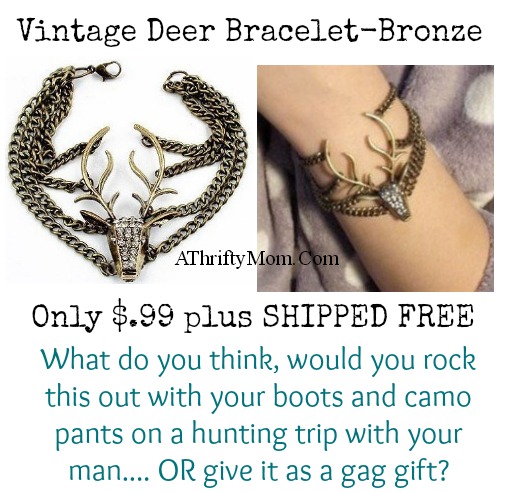 vintage deer braclet, hunting gift for women, Ducky Dynasty gift ideas