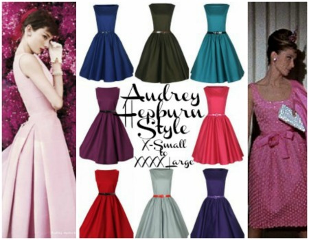 Audrey-Hepburn-Style-Pink-Dress-