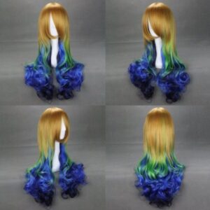Blue Green Blonde Wig