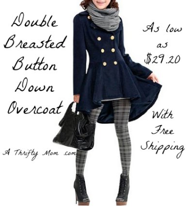 Double Breasted Long Sleeve Overcoat