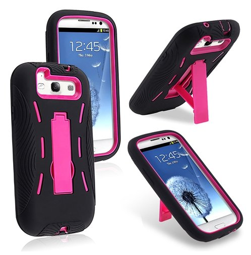 Heavy duty black and pink Samsung 4 case