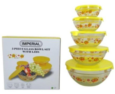 Imperial 5pc glass nesting bowls