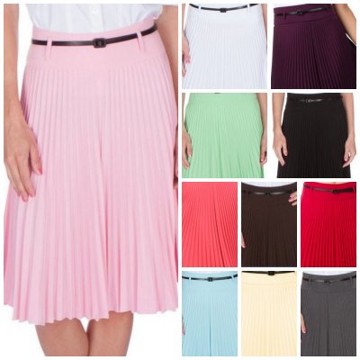 Pleated A Line Skirt
