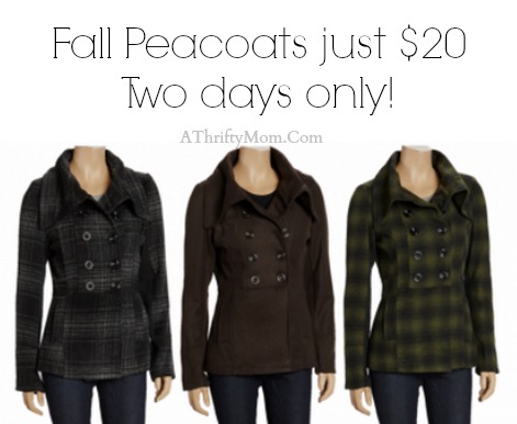 1 Fall peacoat sale, perfect for teen or hip Mommas that want to look cute lol