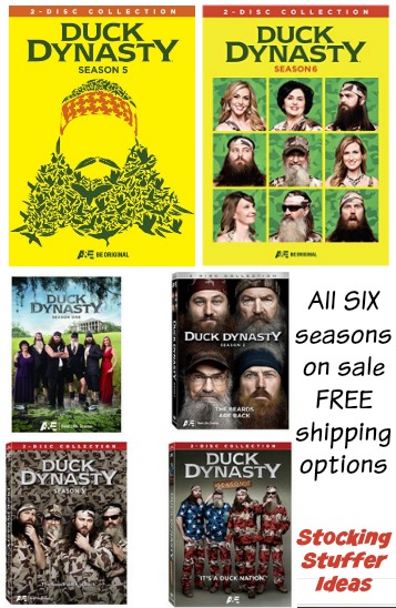 Duck Dynasty seasons 1-6 all on sale with free shipping options, Stocking stuffer ideas, Duck Dynasty Gift Ideas
