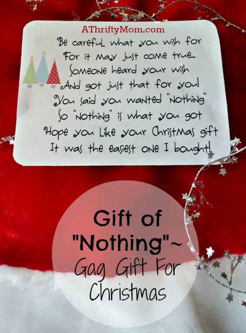 Gift of nothing~ Christmas gag gift, #Christmas, #gaggift, #joke, #gift, #thriftygifts, #thriftyChristmas