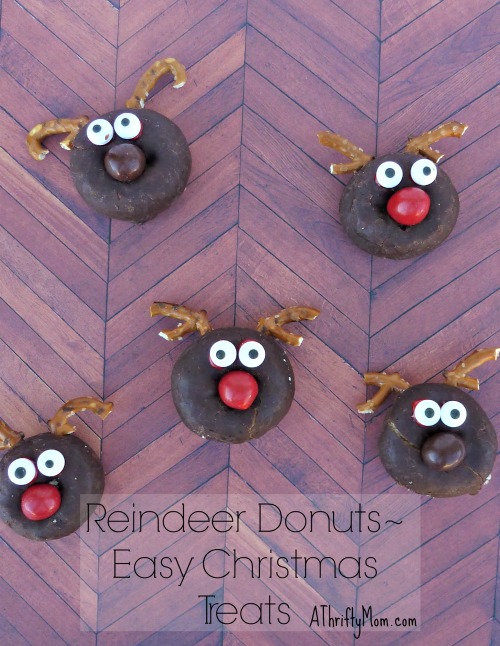 Reindeer donuts, #easy, #christmastreats, #reindeer, #rudolph, #donuts, #easytreats, #santa, #diy