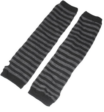 arm warmers black grey stripe