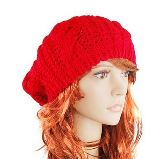 slouchy hat for women red