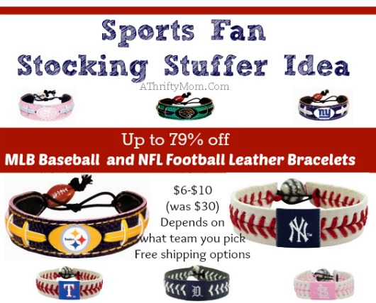 sports fan stocking stuffer ideas, leather bracelets from your favoirte team