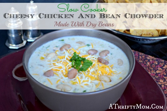 Cheesey Chicken and Bean Chowder, made in the slow cooker with dry Hurst Ham Been  Beans. jpg