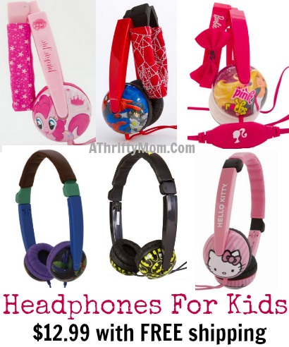 Head phones for kids Barbie, My Little Pony, Bat Man, SPider Man, Turtles and Hello Kitty all with free shipping options