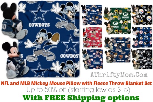 NFL Disney fleece throws with your favorite team, with FREE shipping options, makes a great gift idea for the sports fan on your list