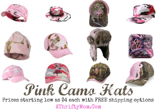 pink camo hats for girls, teens and women. Makes a great stocking stuffer