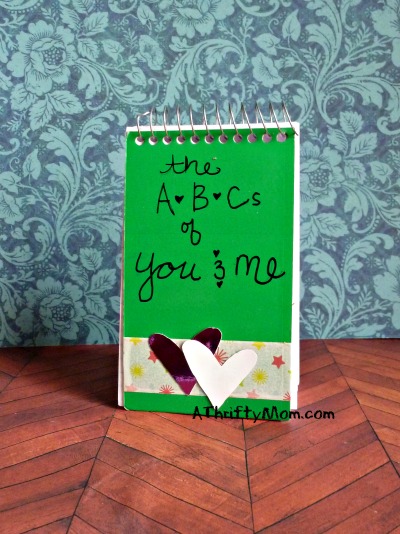 valentines day love letter notebook, #loveletters,#valentinescrafts,#valentinesday, #valentine,  #alphabet,  #thriftyvalentines, #thriftygifts, #thriftyholidays