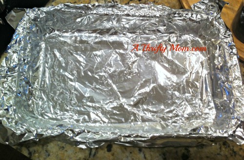 3rd.  pan with tin foil