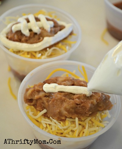 FOOTBALL PARTY Idea Gameday recipe, Football Bean Dip Cups. Easy to make and oh so cute