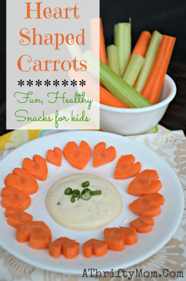 Heart Shaped Carrots ~ Quick and Easy Healthy Snack idea for Valentines Day