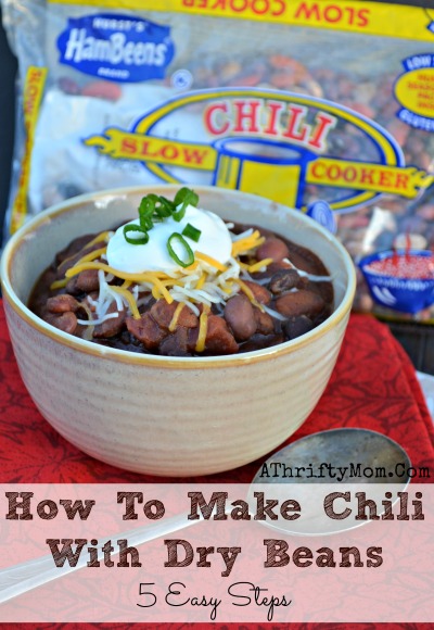 How to make homemade chili with dry beans, Hurst's HamBeens 5 Easy Steps