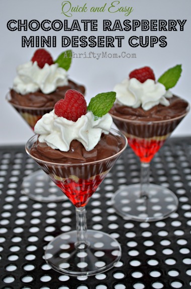 Quick and Easy Valentines Dessert Idea Chocolate Raspberry Mini Dessert Cups