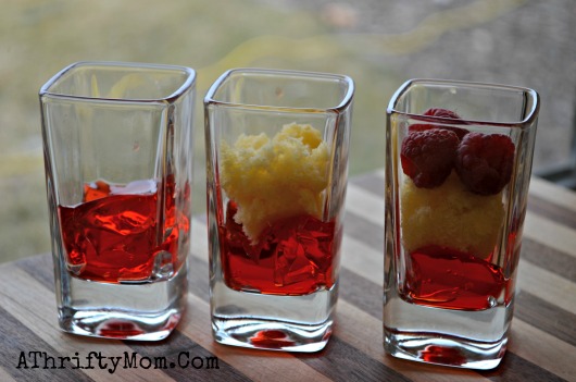 Raspberry dessert shooters, quick and easy recipe, Party recipes, dessert recipes