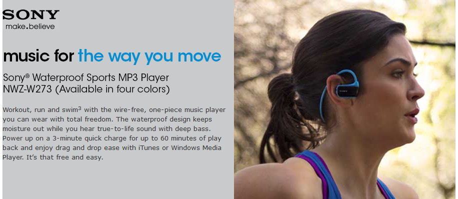 Sony Waterproof MP3 Player1