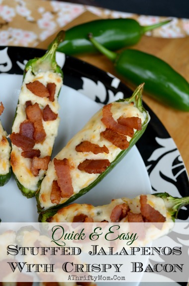 Stuffed Jalapenos With Crispy Bacon Quick and Easy ~Snack Recipe