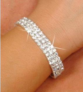 bridal phinestone stretch bracelet silver