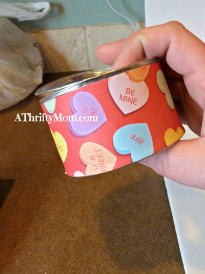 candy in a can, #thriftygift, #candy,#can, #valentinesday, #valentine, #thriftycraft,  #sweethearts,