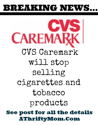 CVS just announced they will NO LONGER sell tacabbo or ciggarets WOW
