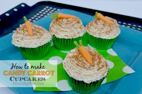 Carrot Cupcakes, perfect for Easter or Spring parties, Easter Cupcakes, #Carrots, #Cupcakes, #easter