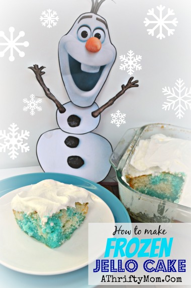 Frozen Party Idea ~ Blue Jello Cake #Frozen