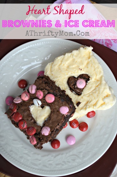 Valentines day treat ideas, QUICK and EASY heart shapped brownies and icecream