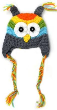 owl hat rainbow color...OH MY GOODNESS this is so cute #owl #owls #hat