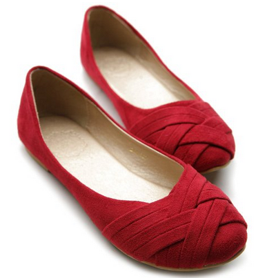 red flats, perfect to go with your Valentines day outfit