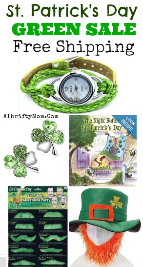 st patricks day GREEN sale, every thing you need toGO GREEN with FREE SHIPPING