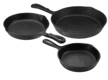 Cast iron cookware set of 3