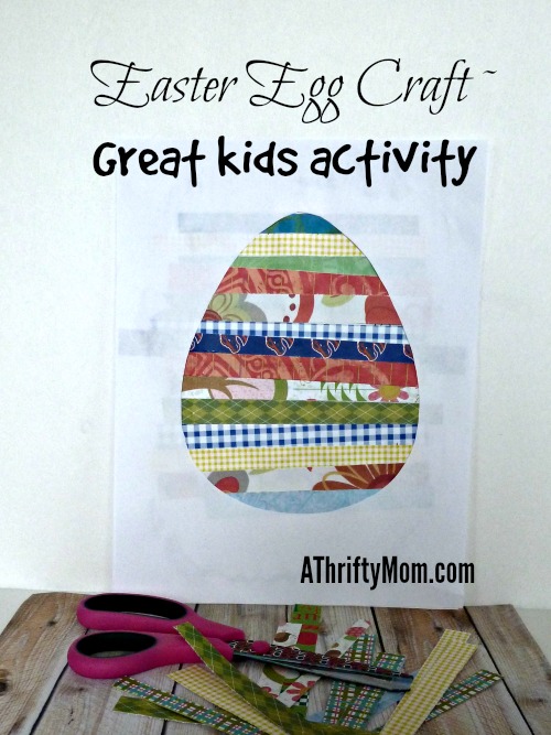 Easter egg craft ~ great kids activity, #craft,,#kids, #Easter, #easteregg, #thrifty, #egg,#paper, #recycle