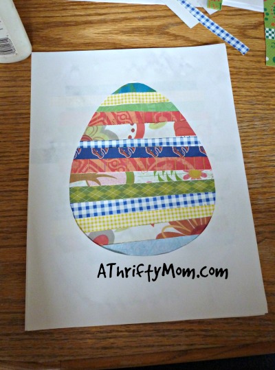 Easter egg craft ~ great kids activity,#Easter, #craft, #thrifty,#kids, #easteregg, #egg,#paper, #recycle