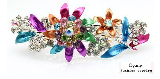 Jewelry flowers crystal hair clip from