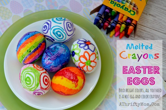 Melted Crayon Easter Eggs, when the eggs are still hot draw on them with a crayon the BOLD BRIGHT COLORS pop and make the most beautiful eggs ever #CrayonEggs, #MeltedCrayonEggs, #Easter, #easterEggs, #KidCraft