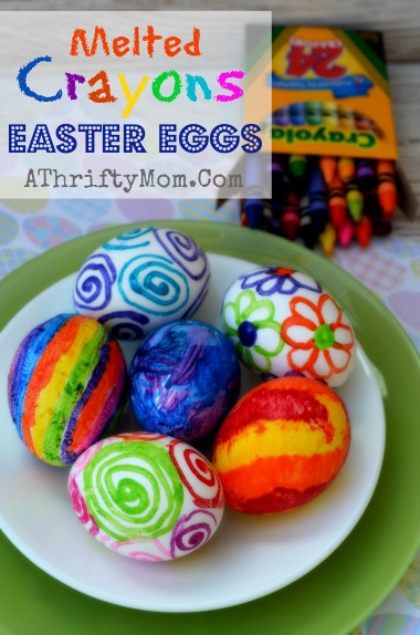 Melted Crayon Easter Eggs, when the eggs are still hot draw on them with a crayon the BOLD BRIGHT COLORS pop and make the most beautiful eggs ever #CrayonEggs, #MeltedCrayonEggs, #Easter, #easterEggs, #KidCraft