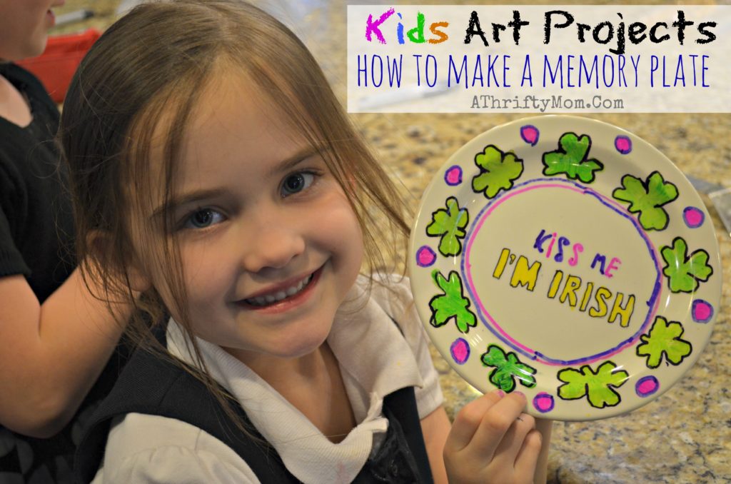 Memory plate, how to make your own personalized plate that WON'T wash off. #KidsCrafts #ArtProjects #giftIdea #Sharpie