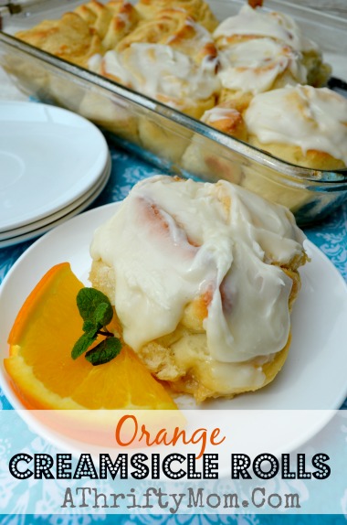 Orange Creamsicle Rolls Recipe, Yummy orange rolls are a bright way to start anyday! #OrangeRolls #Recipe #Breakfast #OrangeCreamsicleRolls
