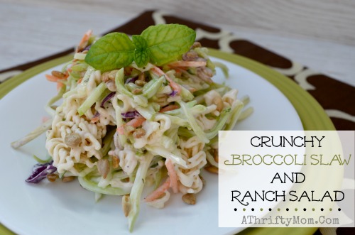 Crunchy Broccoli Slaw and Ranch Salad, Broccoli Slaw Recipe, #Summer, #Salad, #Recipe, #BroccoliSlaw #Ranch