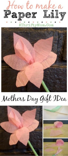 How to make a paper Lily, perfect DIY craft for kids, Mothers Day flowers that can be made as a DIY project #DIY, #MothersDay, #Flowers, #Crafts