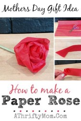 How to make a paper rose, perfect DIY craft for kids, Mothers Day flowers that can be made as a DIY project #DIY, #MothersDay, #Flowers, #Crafts