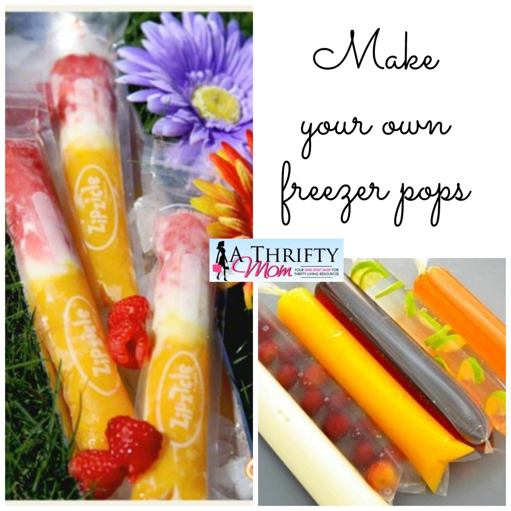 Make your own freezer pops freezer bags ~ A Thrifty Mom #healthy #icepops #summer