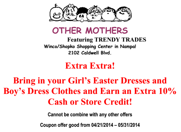 Other mothers April 2014 coupon 2nd half the month