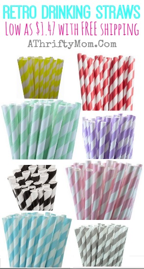 Retro Drinking Straws perfect for any party, low as $1.47 with FREE shipping #straws, #Retro, #PartyStraws